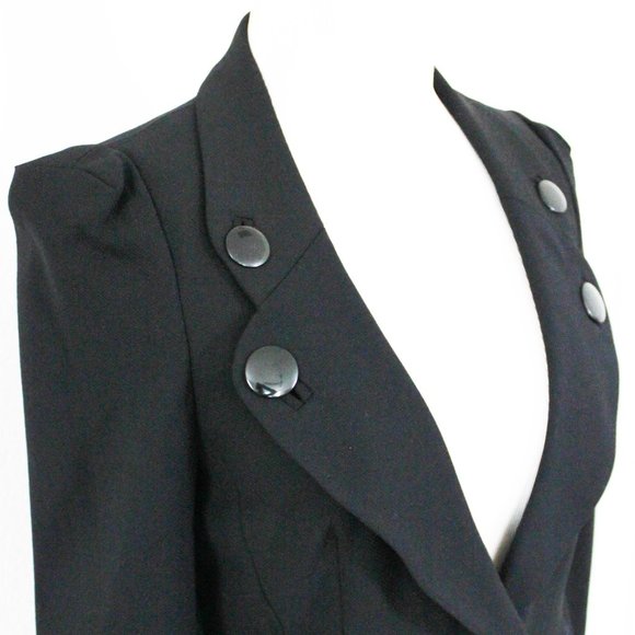 French Connection Navy Wool Vintage Blazer Suit Jacket, Size 4 Fits Like XS or 2 - Picture 7 of 10